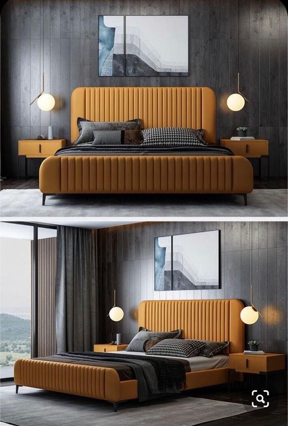 laraib queen size bed with side tables