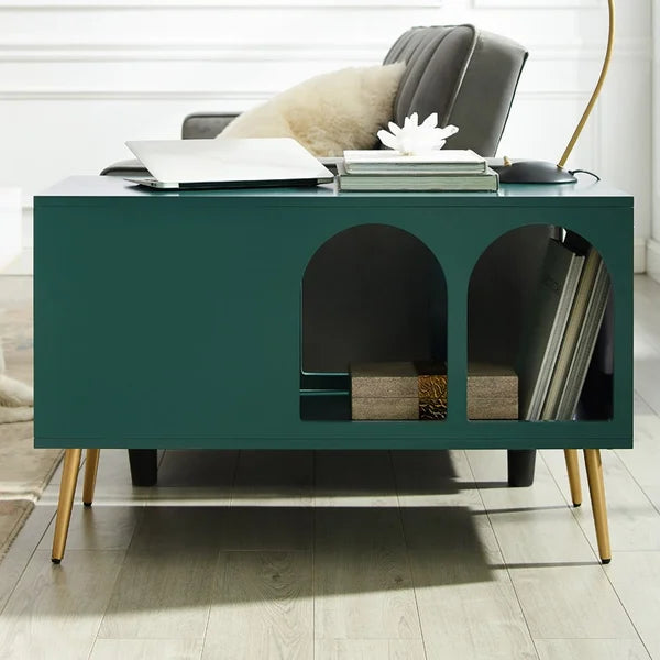 Narre green end table with storage