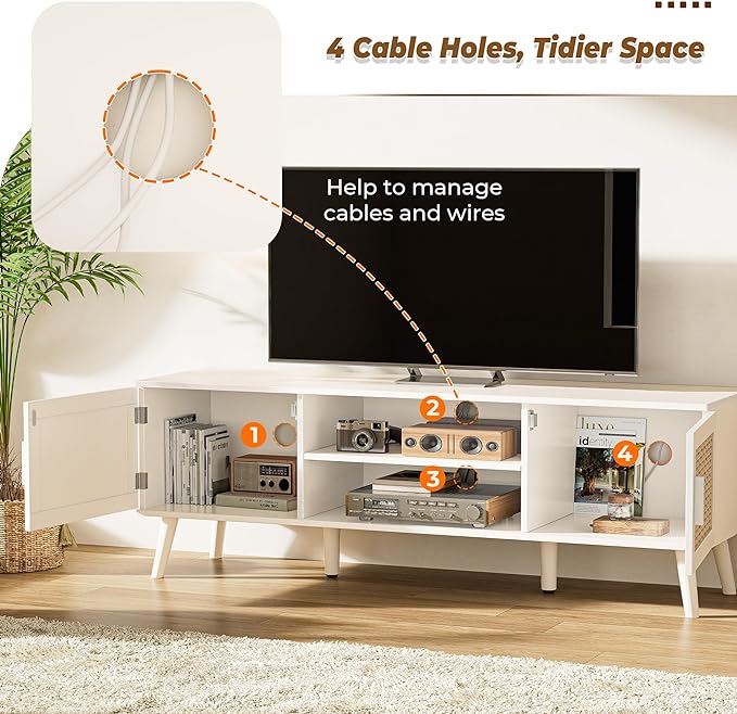 cord rattan led console