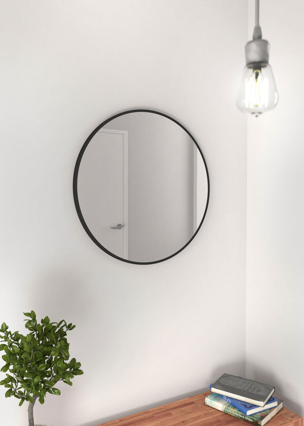 Lutino round mirror