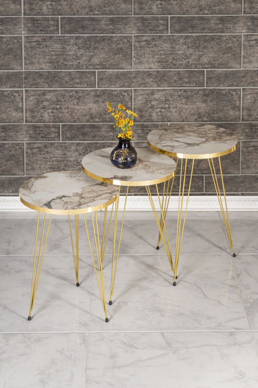 White gold nesting table